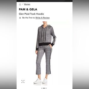 Pam & Gela Women's Black, red and White Plaid Bomber Jacket & Pant set